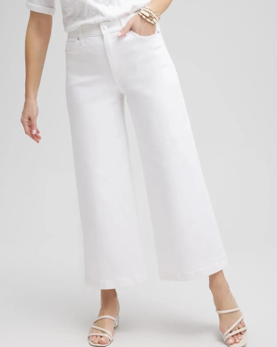 Petite High Rise Wide Leg Cropped Jeans