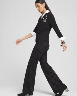 Petite Juliet Flocked Trouser Pants