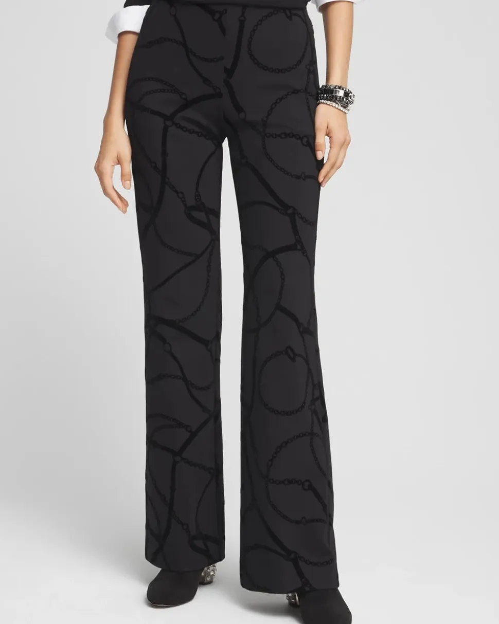 Petite Juliet Flocked Trouser Pants