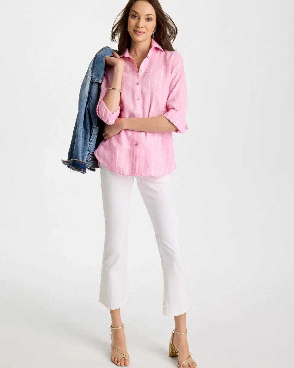 Petite No Stain Girlfriend Fray Hem Kick Flare Jeans