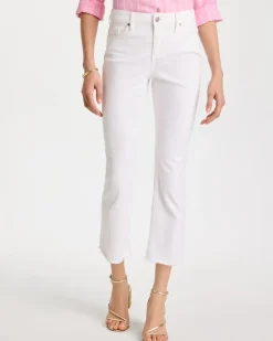 Petite No Stain Girlfriend Fray Hem Kick Flare Jeans