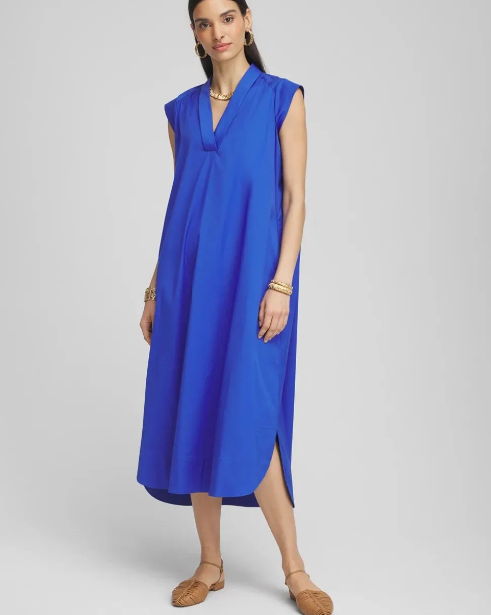 Petite Popover Poplin Maxi Dress