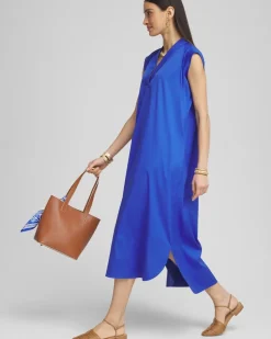 Petite Popover Poplin Maxi Dress