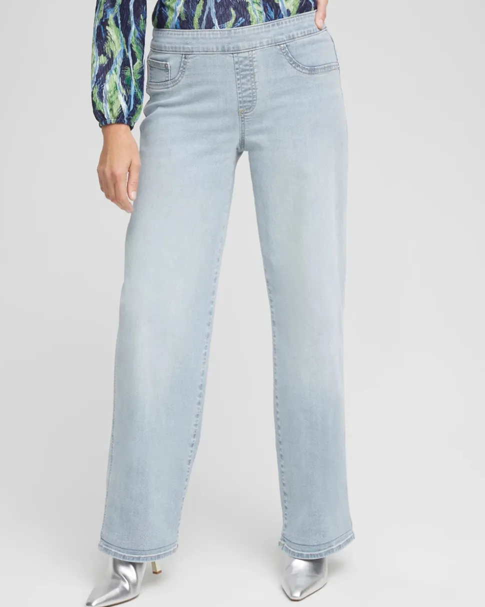 Petite Pull-On Wide-Leg Jeans
