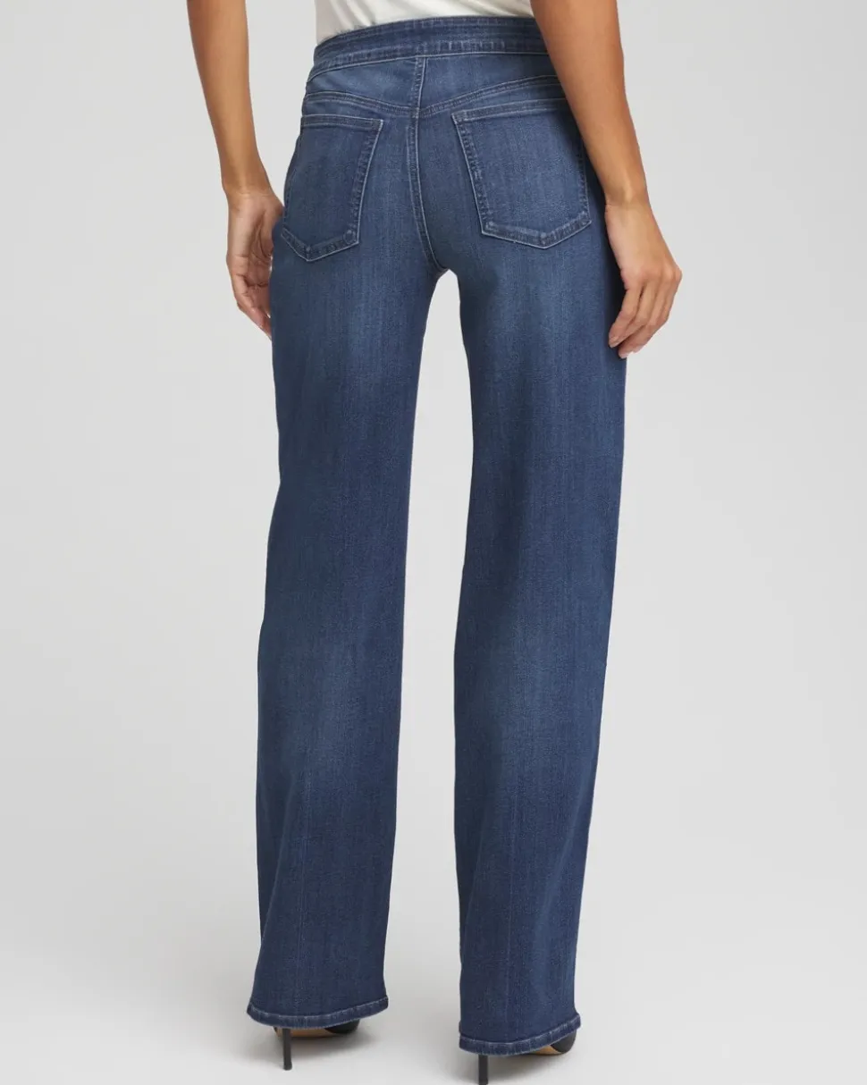 Petite Pull-On Wide-Leg Jeans