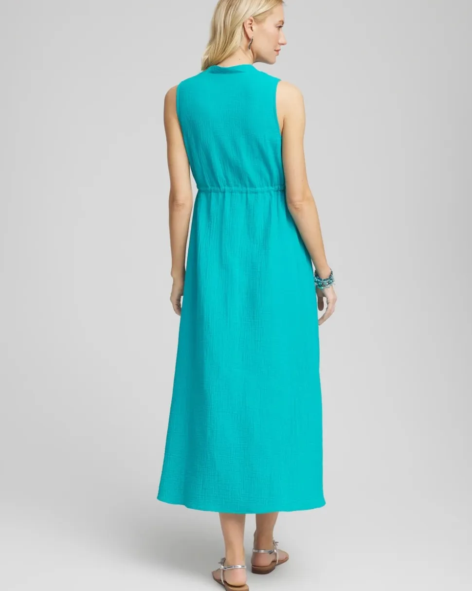 Petite Sleeveless Gauze Maxi Dress