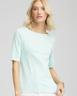 Pima Cotton Bateau-Neck Tee