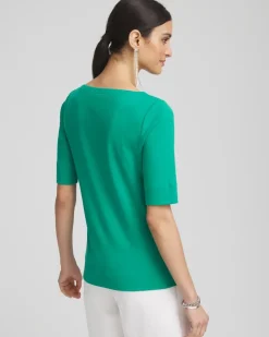 Pima Cotton Bateau-Neck Tee