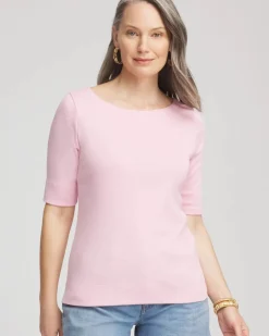 Pima Cotton Bateau-Neck Tee