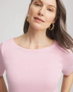 Pima Cotton Bateau-Neck Tee