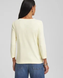 Pima Cotton Crewneck Button Tee