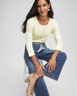 Pima Cotton Crewneck Button Tee