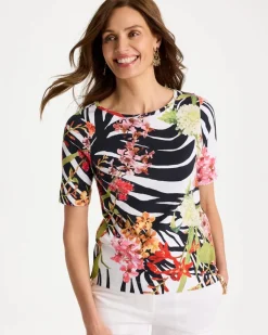 Pima Cotton Elbow-Sleeve Tee