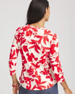 Pima Floral 3/4 Sleeve Tee