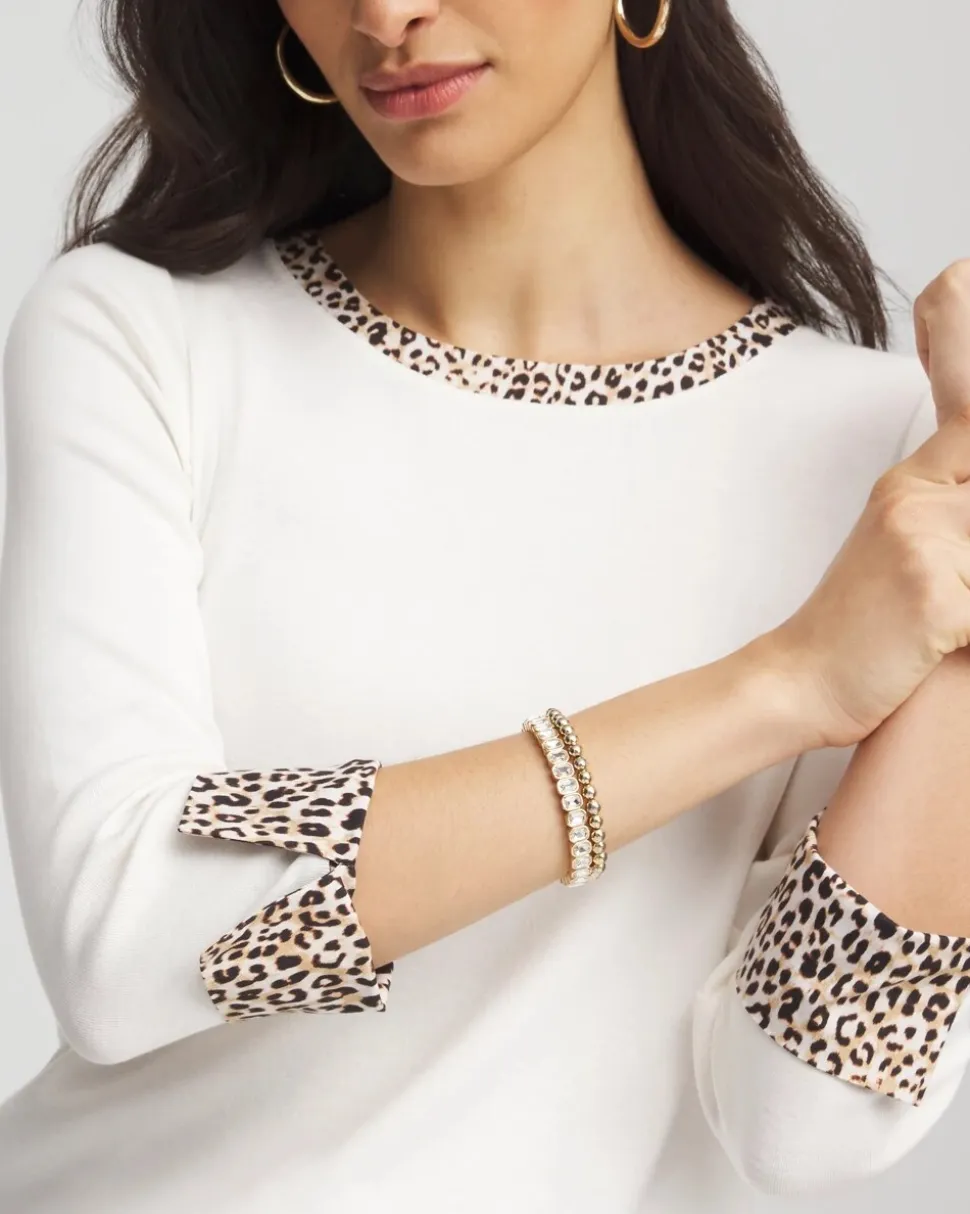 Pima Jewel Neck Contrast Tee