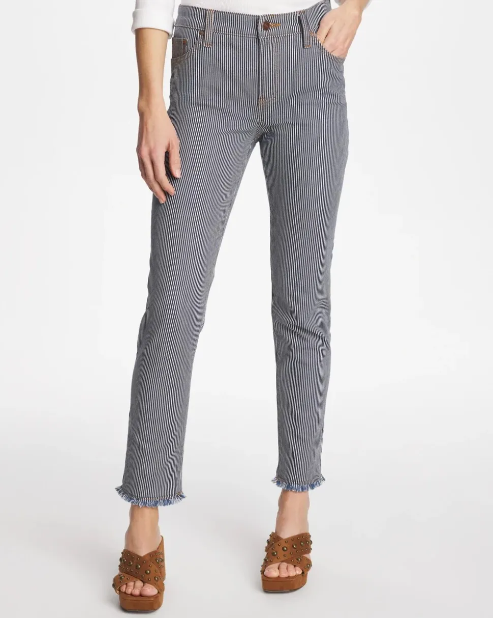 Pinnacle Stripe Girlfriend Ankle Jeans