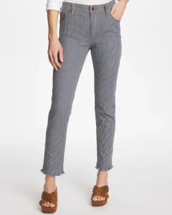 Pinnacle Stripe Girlfriend Ankle Jeans