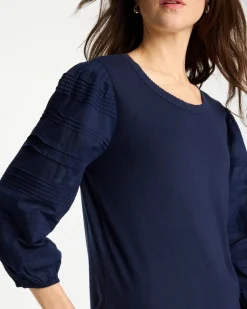 Pintuck Puff Sleeve Tee