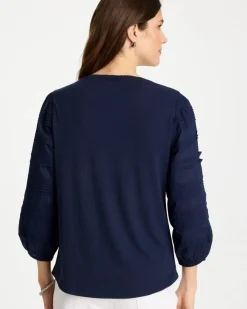 Pintuck Puff Sleeve Tee