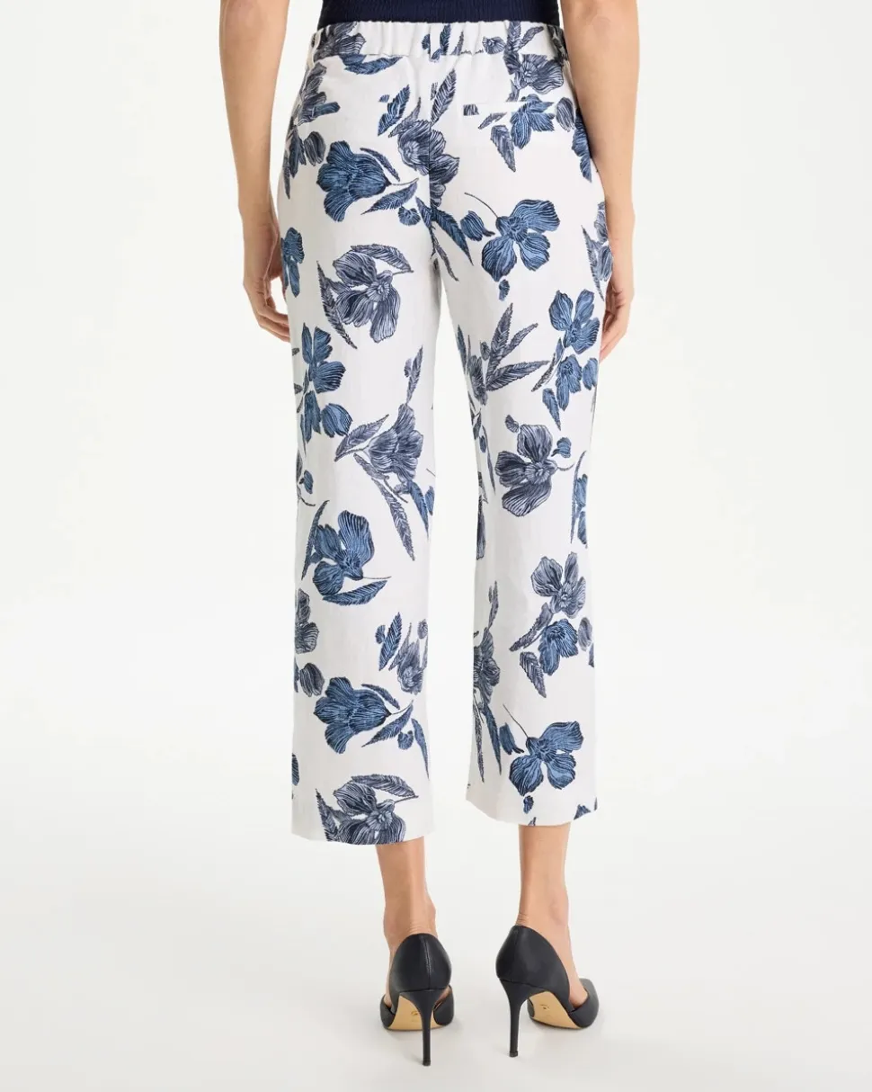 Piped Linen Fly Front Pants