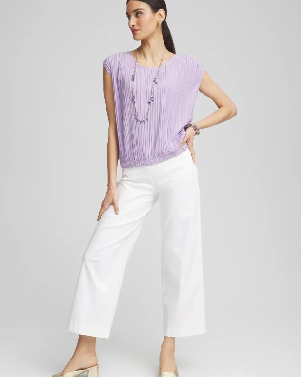 Pleated Bubble-Hem Tee