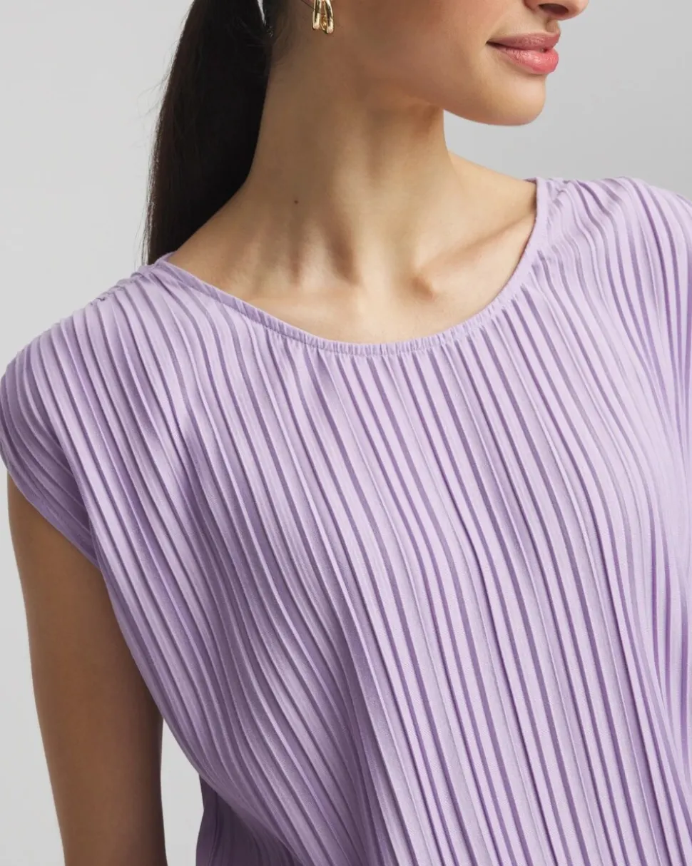 Pleated Bubble-Hem Tee