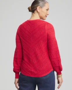 Pointelle Cashmere Blend Pullover