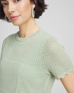 Pointelle Crewneck Sweater Tee