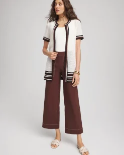 Pointelle High-Style Short-Sleeve Cardigan