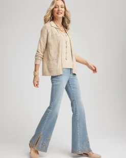 Pointelle Lace Scallop Cardigan