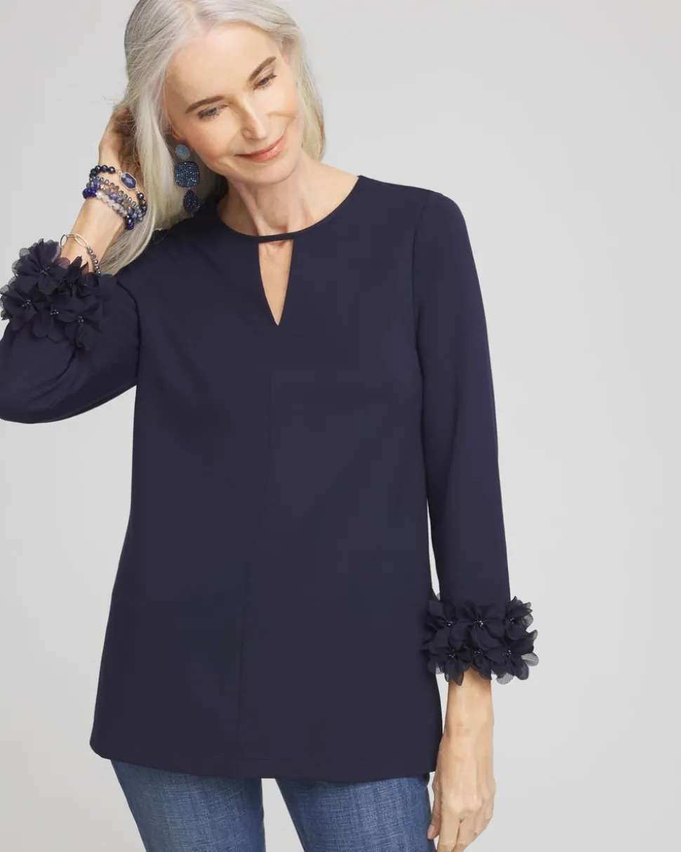 Ponte 3D Applique Floral Tunic