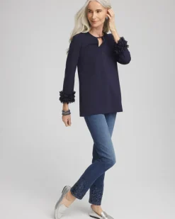 Ponte 3D Applique Floral Tunic