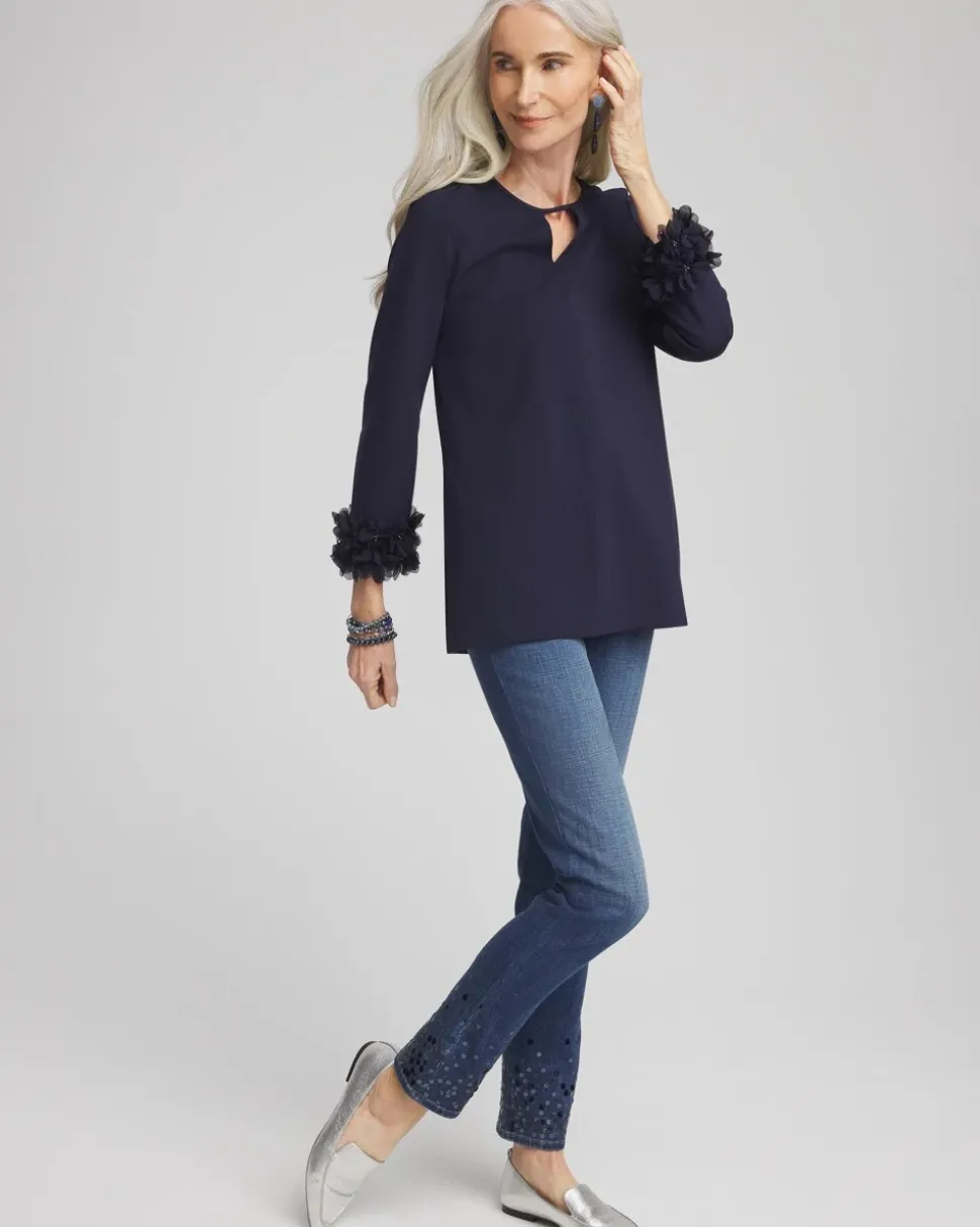 Ponte 3D Applique Floral Tunic