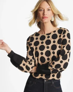 Ponte Poplin Polka-Dot Top