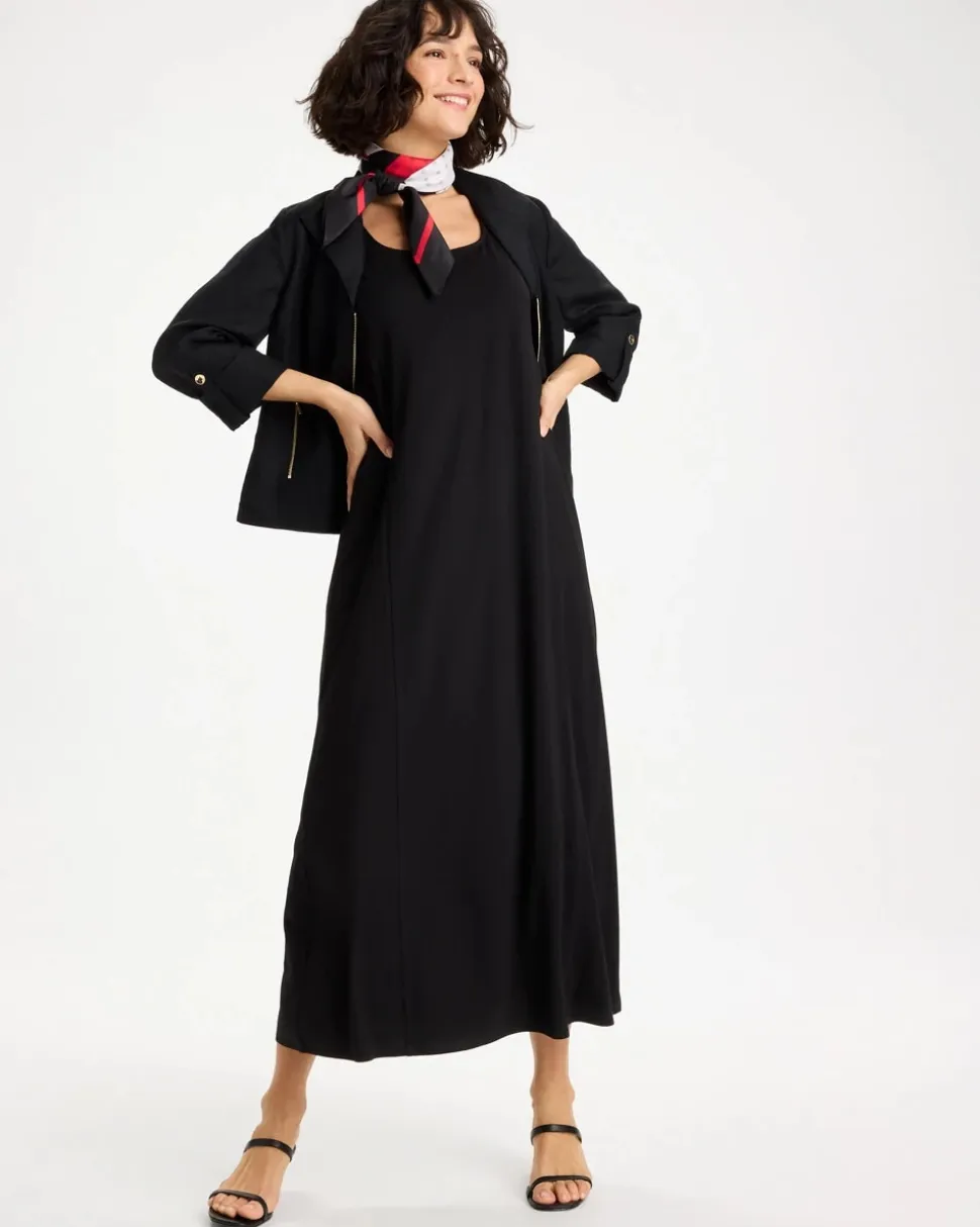 Ponte Seamed Maxi Dress