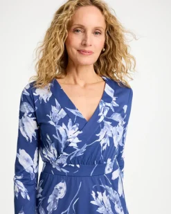 Ponte Surplice Short Dress