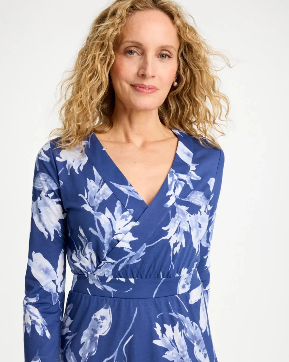 Ponte Surplice Short Dress