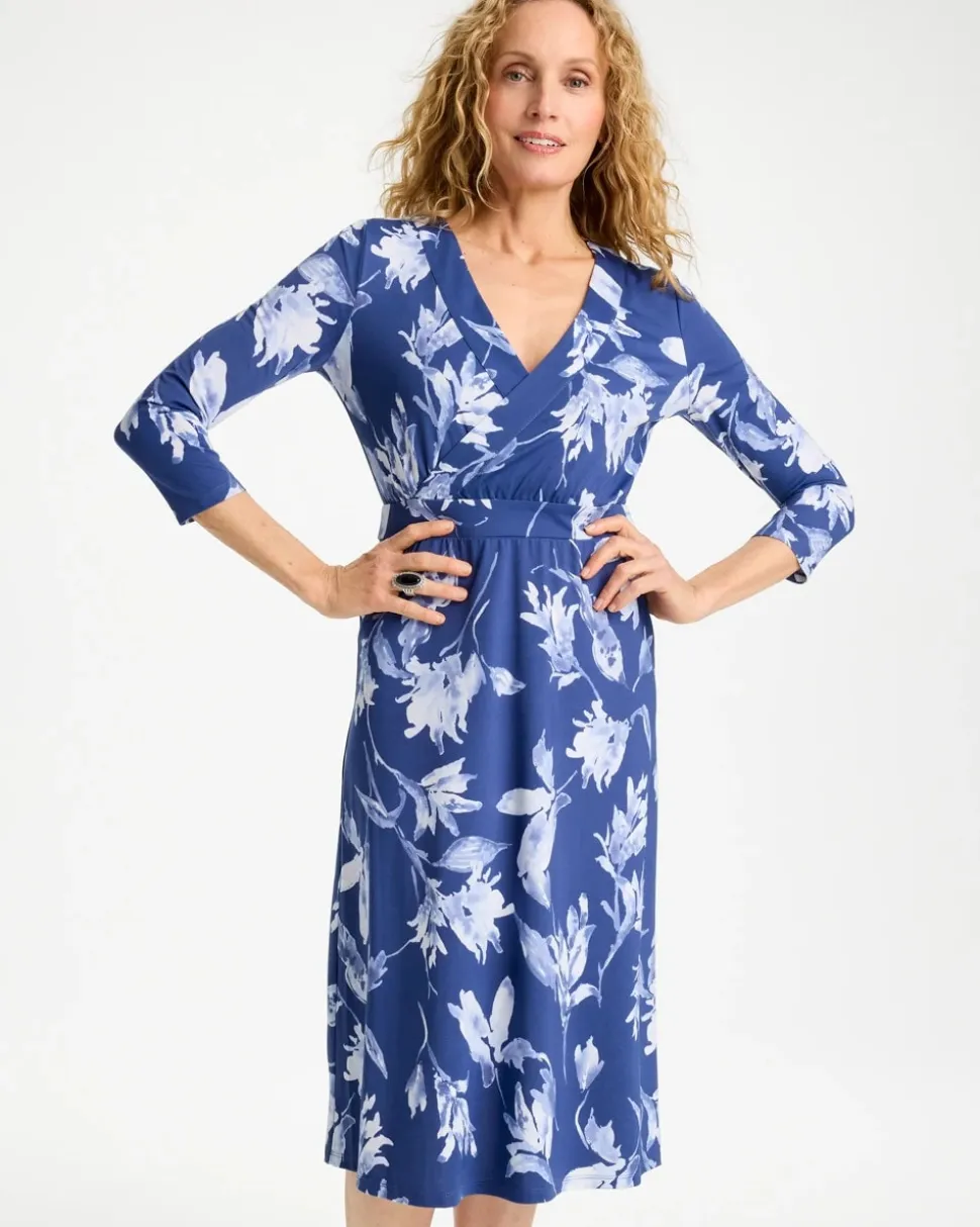 Ponte Surplice Short Dress