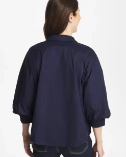 Poplin Billow Sleeve Blouse