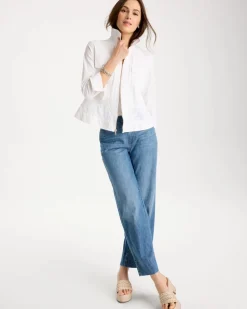 Poplin Cotton Lace Peplum Jacket