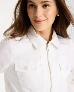 Poplin Cotton Lace Peplum Jacket