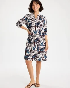 Poplin Cotton Popover Printed Dress