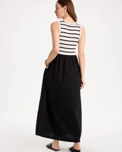 Poplin Cotton Rib Mix Dress