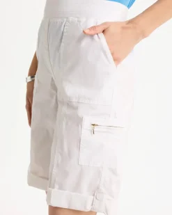 Poplin Cotton Roll-Tab Shorts
