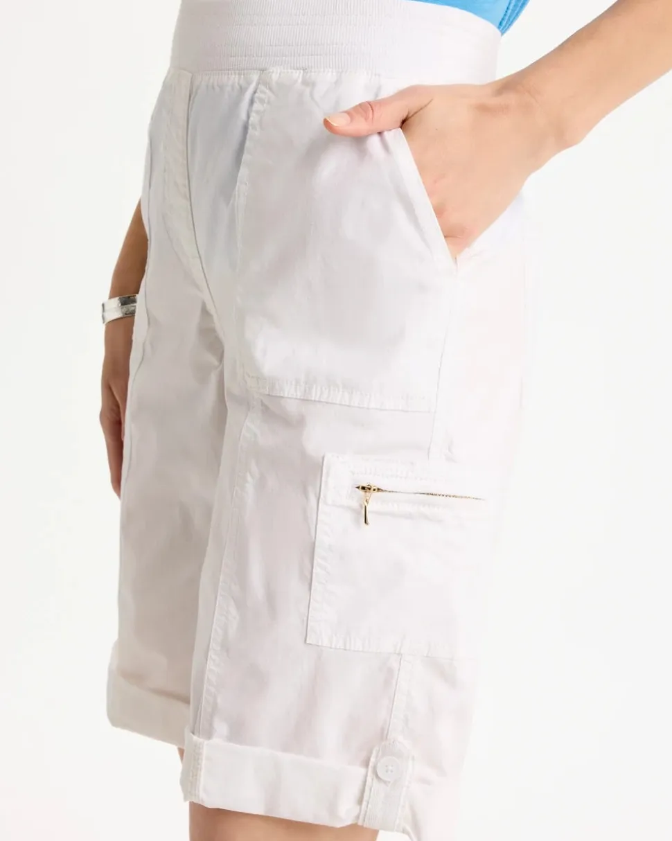 Poplin Cotton Roll-Tab Shorts