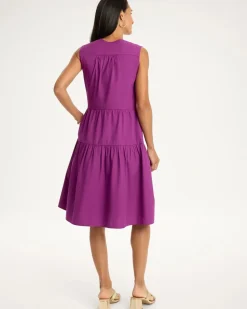 Poplin Cotton Smocked Sleeveless Dress
