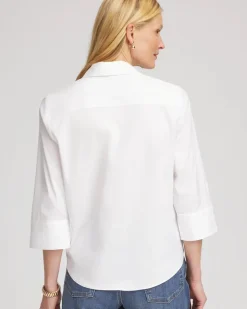 Poplin Cotton Tie-Front Top
