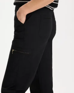 Poplin Cropped Roll Tab Pants
