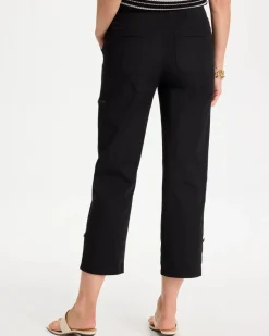 Poplin Cropped Roll Tab Pants