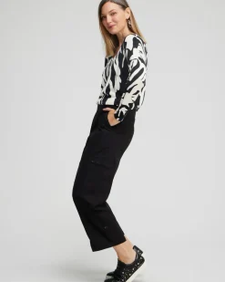 Poplin Cropped Roll Tab Pants